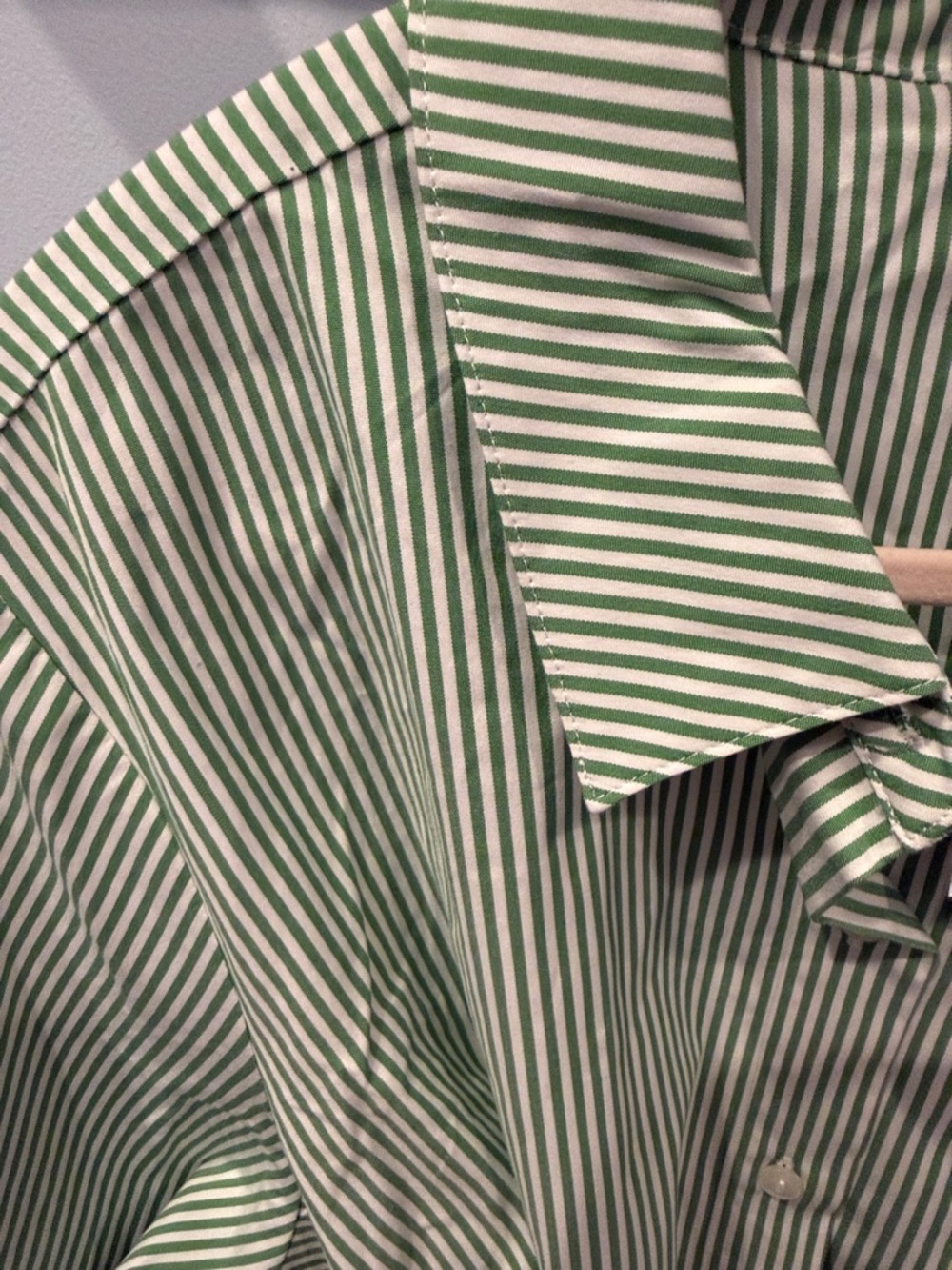 J Jill/ Green and White Striped Shirt Dress and beachy handbag - Picture 4 of 4